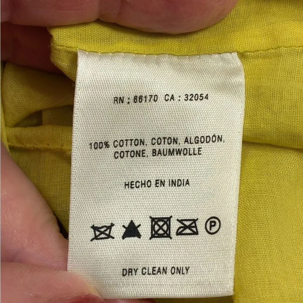ANTHROPOLOGIE MOULINETTE SOEURS Ethel Pullover Blouse Yellow Women’s Size 12 - Picture 5 of 5